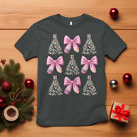 Coquette Bow Christmas T Shirt Girly Xmas Tree Teacher Pencil Bow - Wonder Print Shop