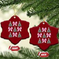 Coquette Bow Christmas Ceramic Ornament Girly Xmas Tree Teacher Pencil Bow - Wonder Print Shop