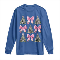 Coquette Bow Christmas Long Sleeve Shirt Girly Xmas Tree Teacher Pencil Bow - Wonder Print Shop