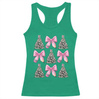 Coquette Bow Christmas Racerback Tank Top Girly Xmas Tree Teacher Pencil Bow - Wonder Print Shop