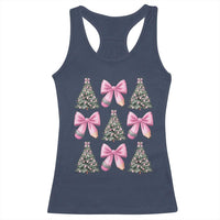 Coquette Bow Christmas Racerback Tank Top Girly Xmas Tree Teacher Pencil Bow - Wonder Print Shop