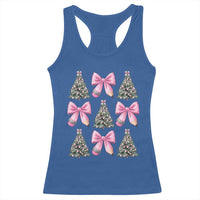 Coquette Bow Christmas Racerback Tank Top Girly Xmas Tree Teacher Pencil Bow - Wonder Print Shop