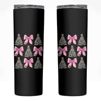Coquette Bow Christmas Skinny Tumbler Girly Xmas Tree Teacher Pencil Bow - Wonder Print Shop