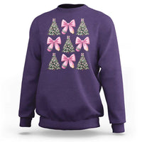 Coquette Bow Christmas Sweatshirt Girly Xmas Tree Teacher Pencil Bow - Wonder Print Shop