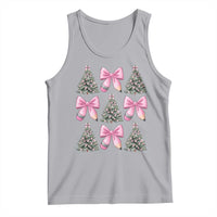 Coquette Bow Christmas Tank Top Girly Xmas Tree Teacher Pencil Bow - Wonder Print Shop