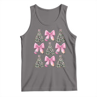 Coquette Bow Christmas Tank Top Girly Xmas Tree Teacher Pencil Bow - Wonder Print Shop