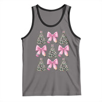 Coquette Bow Christmas Tank Top Girly Xmas Tree Teacher Pencil Bow - Wonder Print Shop