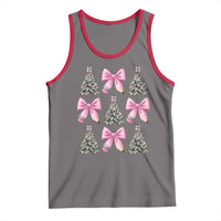 Coquette Bow Christmas Tank Top Girly Xmas Tree Teacher Pencil Bow - Wonder Print Shop