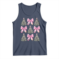 Coquette Bow Christmas Tank Top Girly Xmas Tree Teacher Pencil Bow - Wonder Print Shop