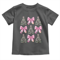 Coquette Bow Christmas Toddler T Shirt Girly Xmas Tree Teacher Pencil Bow - Wonder Print Shop