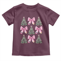 Coquette Bow Christmas Toddler T Shirt Girly Xmas Tree Teacher Pencil Bow - Wonder Print Shop