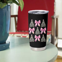 Coquette Bow Christmas Tumbler Cup Girly Xmas Tree Teacher Pencil Bow - Wonder Print Shop