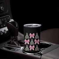 Coquette Bow Christmas Tumbler Cup Girly Xmas Tree Teacher Pencil Bow - Wonder Print Shop