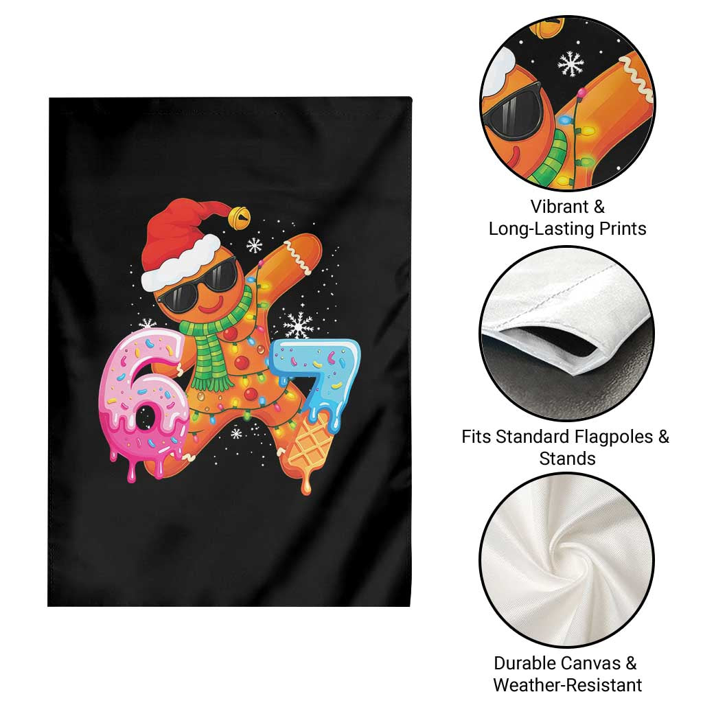 Funny 67 Meme Gingerbread Christmas Garden Flag Six Seven Ice Cream Drip Boys - Wonder Print Shop