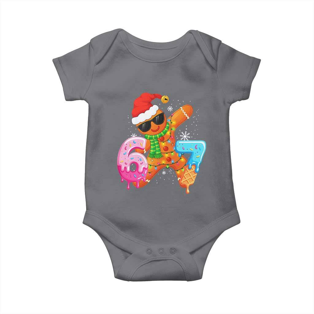 Funny 67 Meme Gingerbread Christmas Baby Onesie Six Seven Ice Cream Drip Boys - Wonder Print Shop