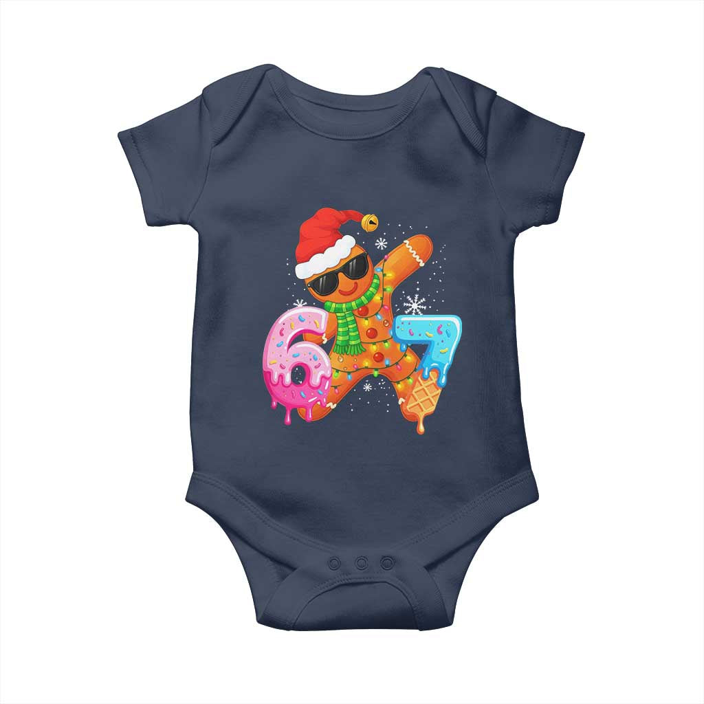 Funny 67 Meme Gingerbread Christmas Baby Onesie Six Seven Ice Cream Drip Boys - Wonder Print Shop
