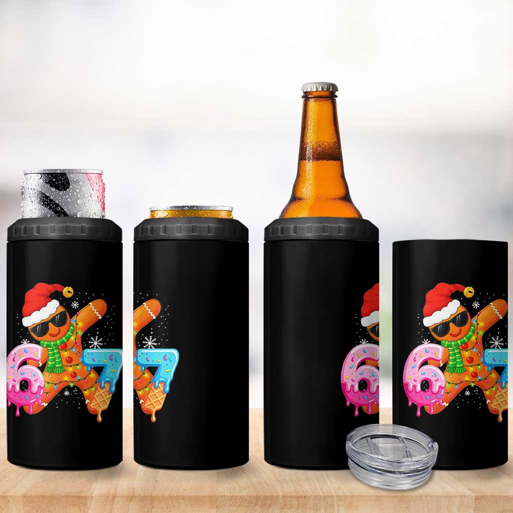 Funny 67 Meme Gingerbread Christmas 4 in 1 Can Cooler Tumbler Six Seven Ice Cream Drip Boys - Wonder Print Shop