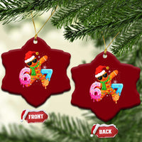 Funny 67 Meme Gingerbread Christmas Ceramic Ornament Six Seven Ice Cream Drip Boys - Wonder Print Shop