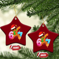 Funny 67 Meme Gingerbread Christmas Ceramic Ornament Six Seven Ice Cream Drip Boys - Wonder Print Shop