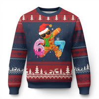 Funny 67 Meme Gingerbread Xmas Ugly Christmas Sweater Six Seven Ice Cream Drip Boys - Wonder Print Shop