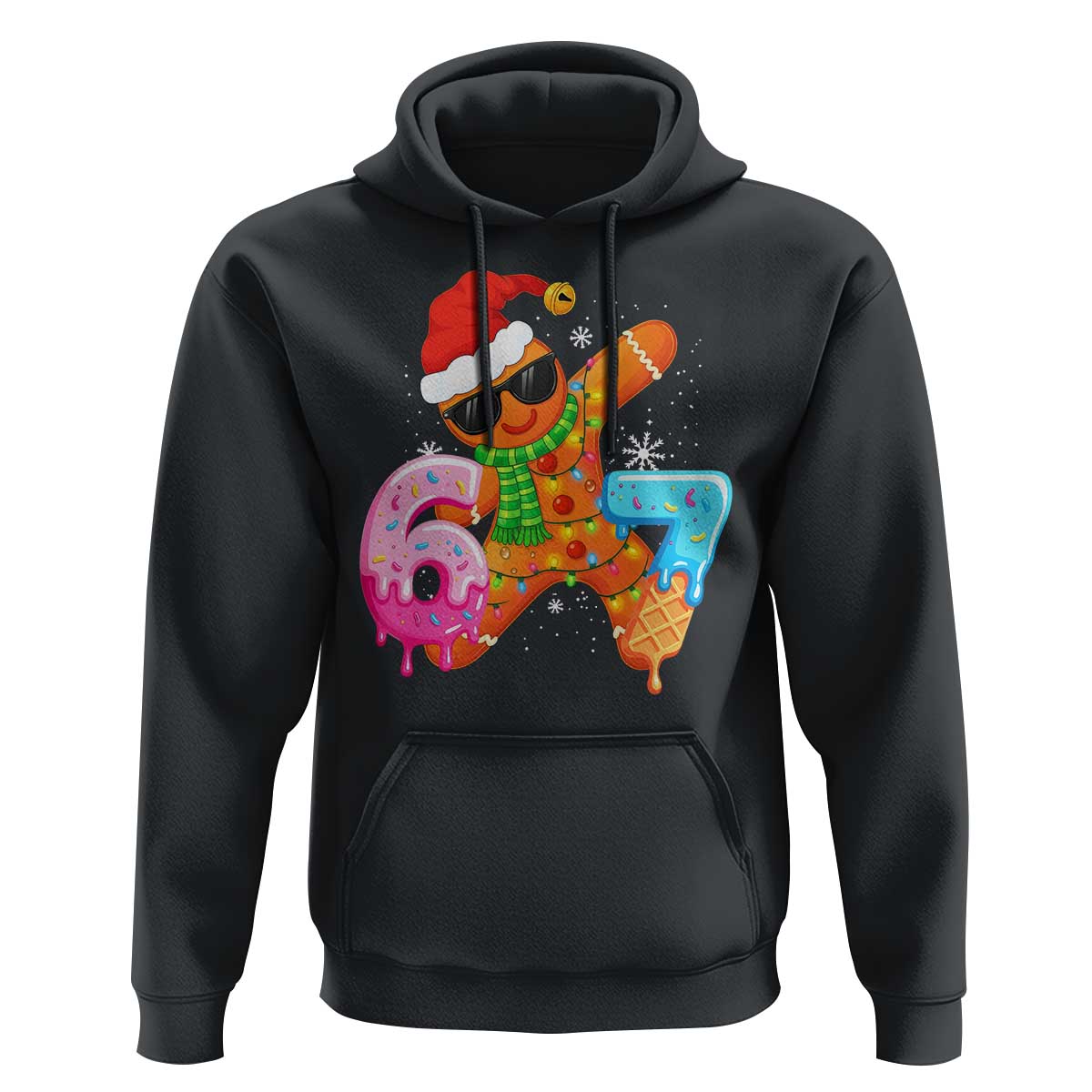 Funny 67 Meme Gingerbread Christmas Hoodie Six Seven Ice Cream Drip Boys - Wonder Print Shop