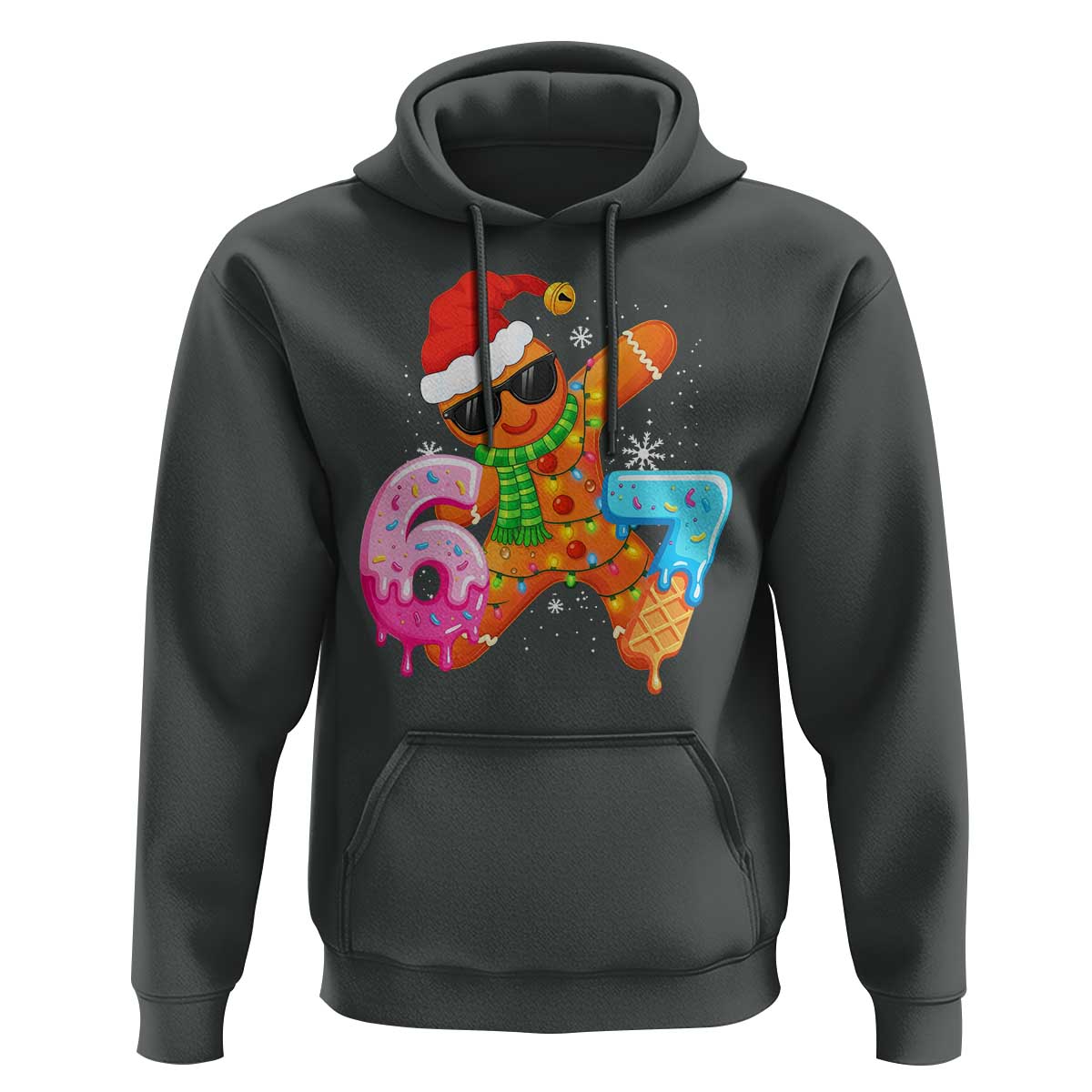 Funny 67 Meme Gingerbread Christmas Hoodie Six Seven Ice Cream Drip Boys - Wonder Print Shop