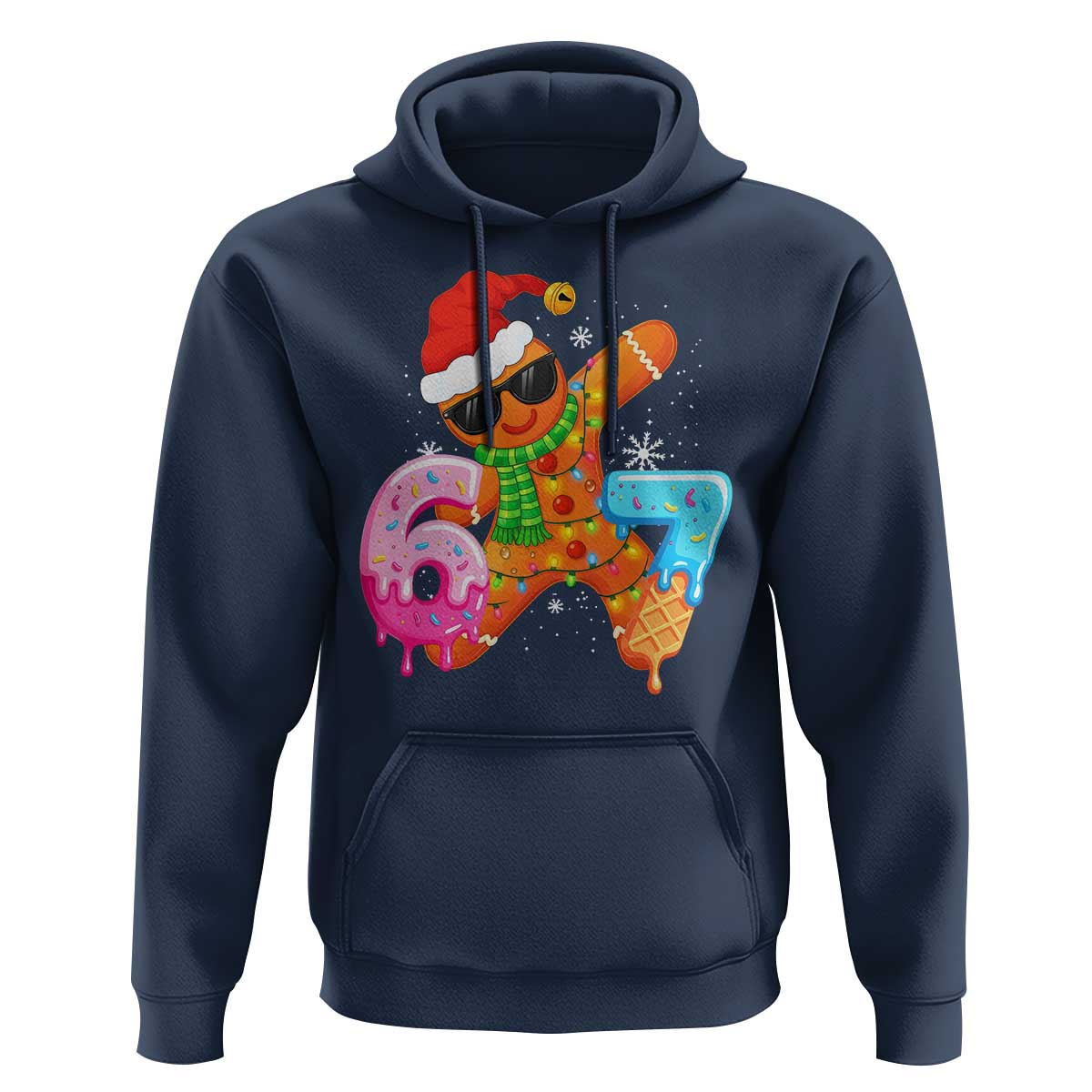 Funny 67 Meme Gingerbread Christmas Hoodie Six Seven Ice Cream Drip Boys - Wonder Print Shop