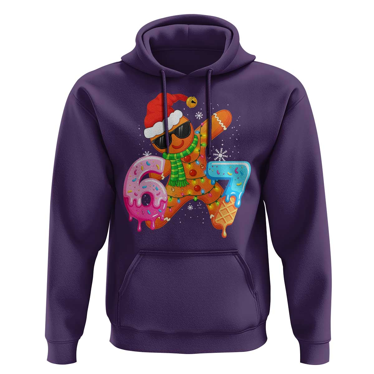 Funny 67 Meme Gingerbread Christmas Hoodie Six Seven Ice Cream Drip Boys - Wonder Print Shop