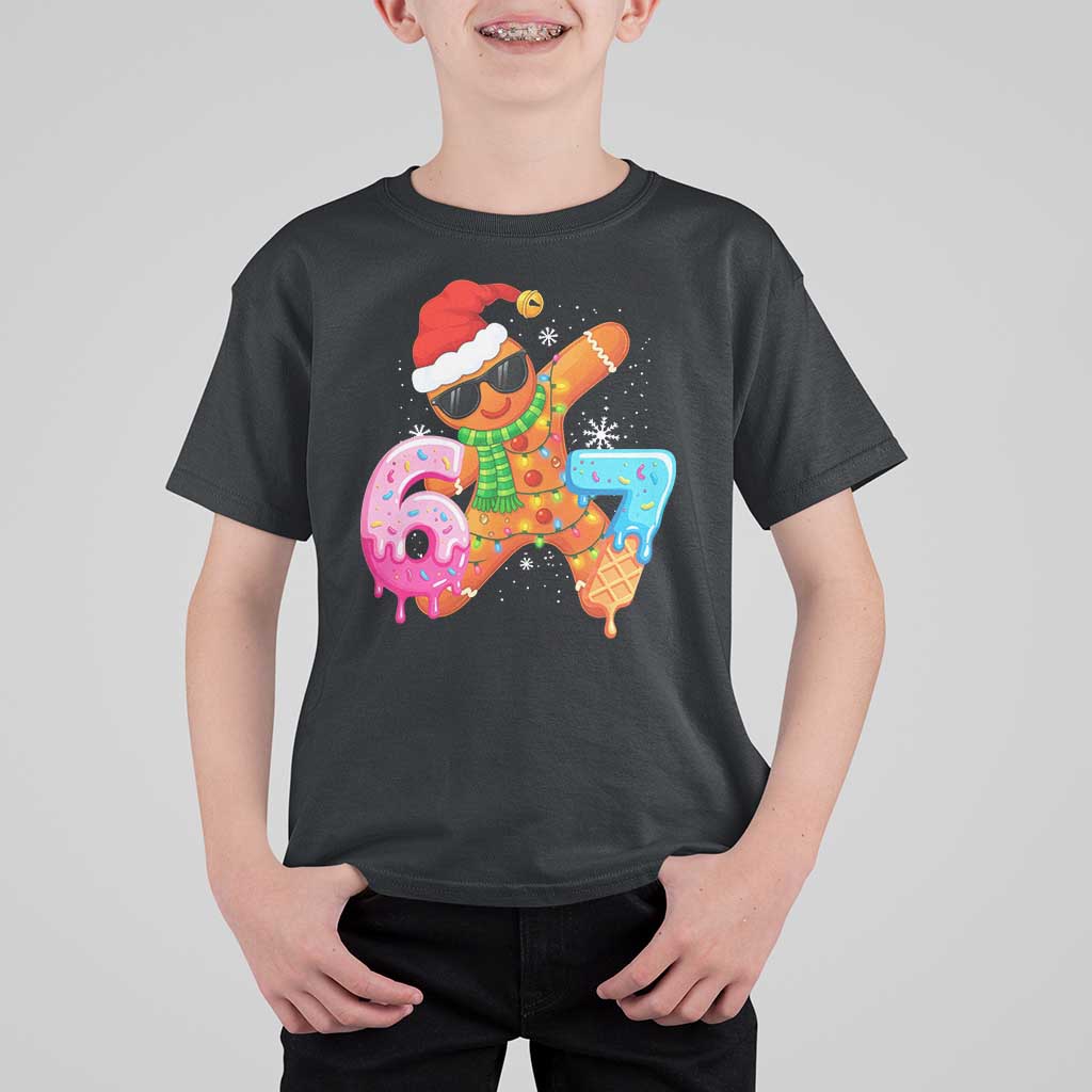 Funny 67 Meme Gingerbread Christmas T Shirt For Kid Six Seven Ice Cream Drip Boys - Wonder Print Shop
