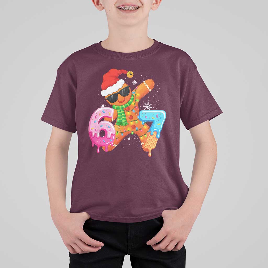 Funny 67 Meme Gingerbread Christmas T Shirt For Kid Six Seven Ice Cream Drip Boys - Wonder Print Shop