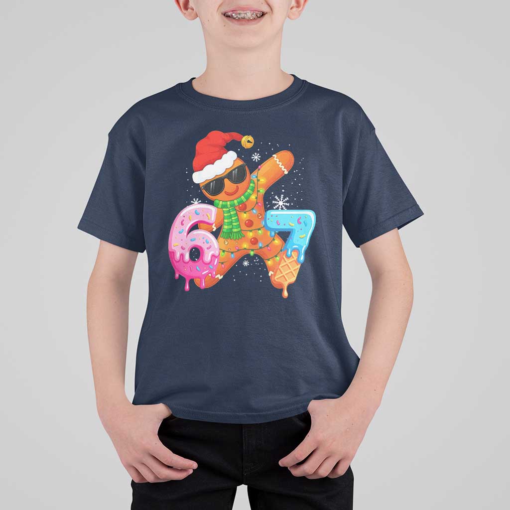 Funny 67 Meme Gingerbread Christmas T Shirt For Kid Six Seven Ice Cream Drip Boys - Wonder Print Shop