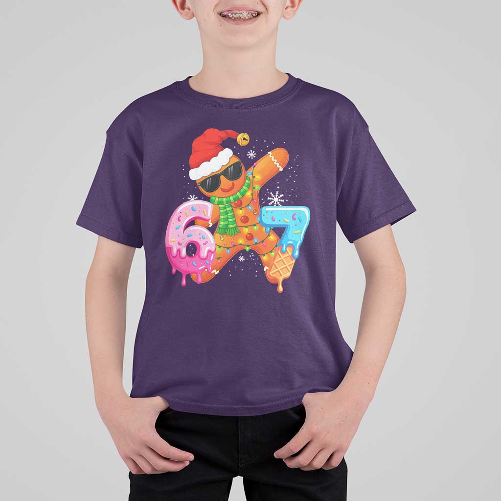 Funny 67 Meme Gingerbread Christmas T Shirt For Kid Six Seven Ice Cream Drip Boys - Wonder Print Shop