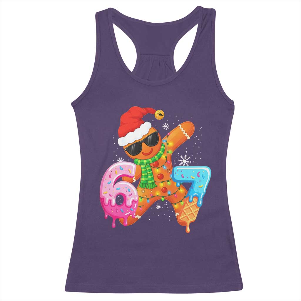 Funny 67 Meme Gingerbread Christmas Racerback Tank Top Six Seven Ice Cream Drip Boys - Wonder Print Shop