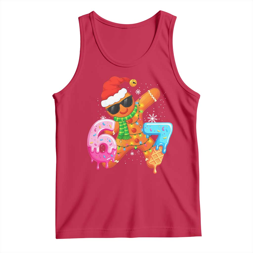 Funny 67 Meme Gingerbread Christmas Tank Top Six Seven Ice Cream Drip Boys - Wonder Print Shop
