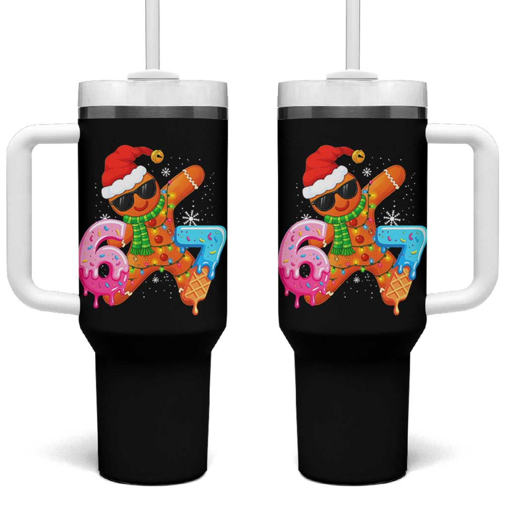 Funny 67 Meme Gingerbread Christmas Tumbler With Handle Six Seven Ice Cream Drip Boys - Wonder Print Shop