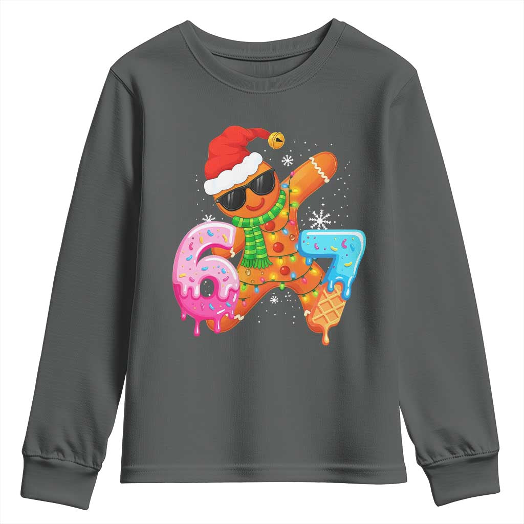 Funny 67 Meme Gingerbread Christmas Youth Sweatshirt Six Seven Ice Cream Drip Boys - Wonder Print Shop