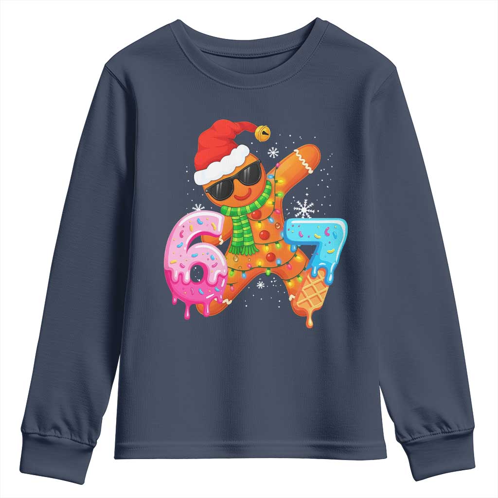 Funny 67 Meme Gingerbread Christmas Youth Sweatshirt Six Seven Ice Cream Drip Boys - Wonder Print Shop