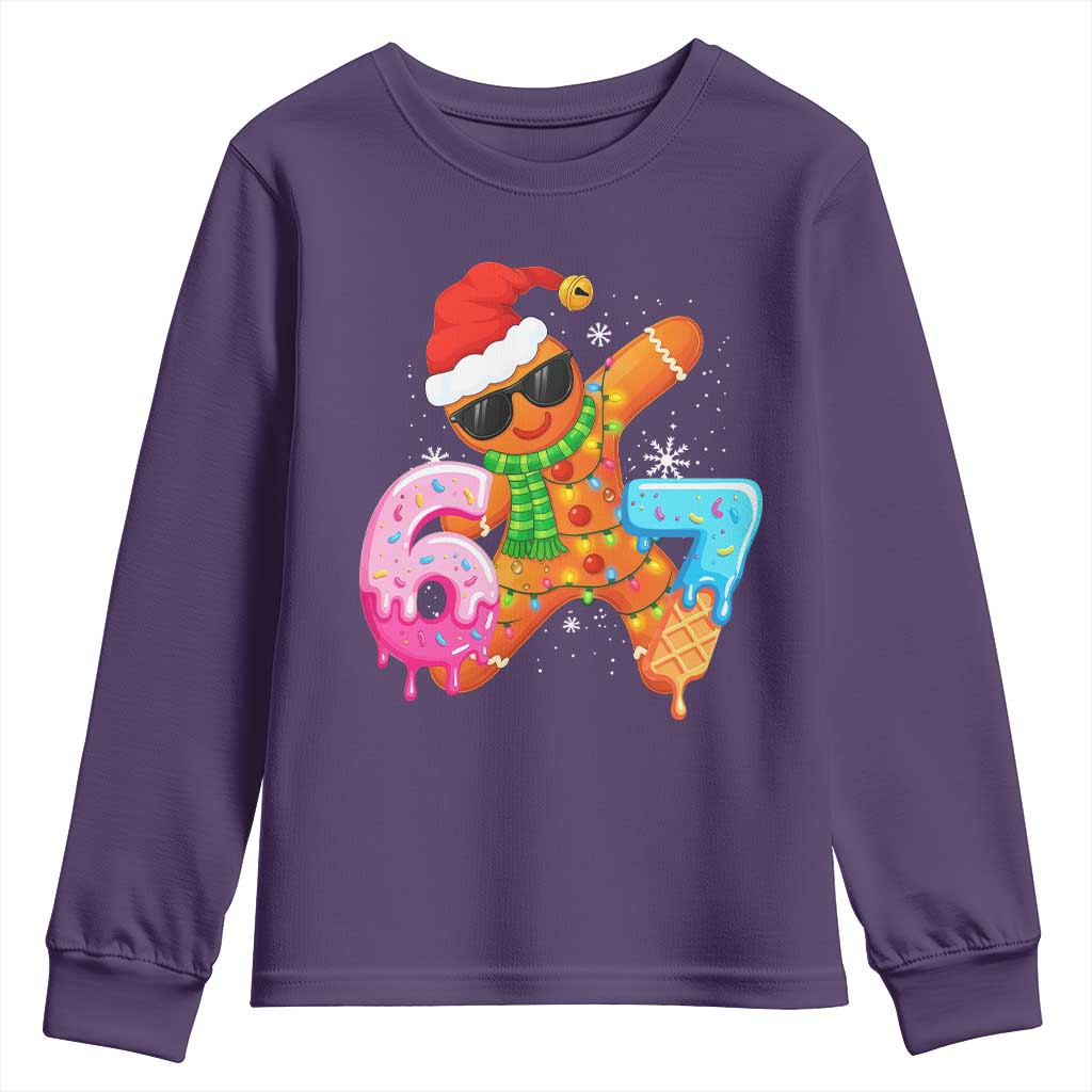 Funny 67 Meme Gingerbread Christmas Youth Sweatshirt Six Seven Ice Cream Drip Boys - Wonder Print Shop