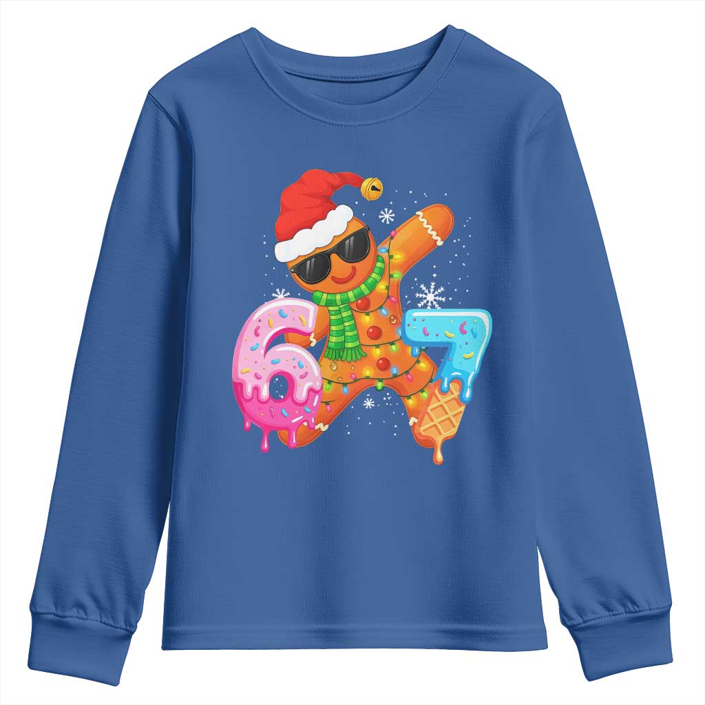 Funny 67 Meme Gingerbread Christmas Youth Sweatshirt Six Seven Ice Cream Drip Boys - Wonder Print Shop