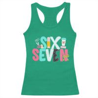 Funny Teacher Six Seven Racerback Tank Top 6 7 Meme - Wonder Print Shop