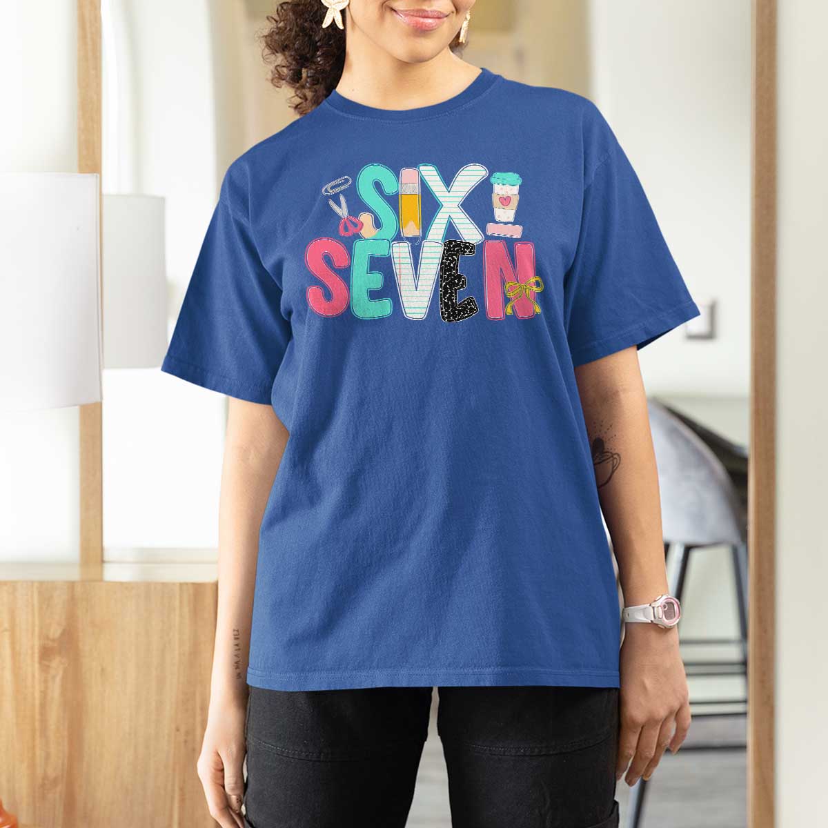 Funny Teacher Six Seven T Shirt For Women 6 7 Meme - Wonder Print Shop