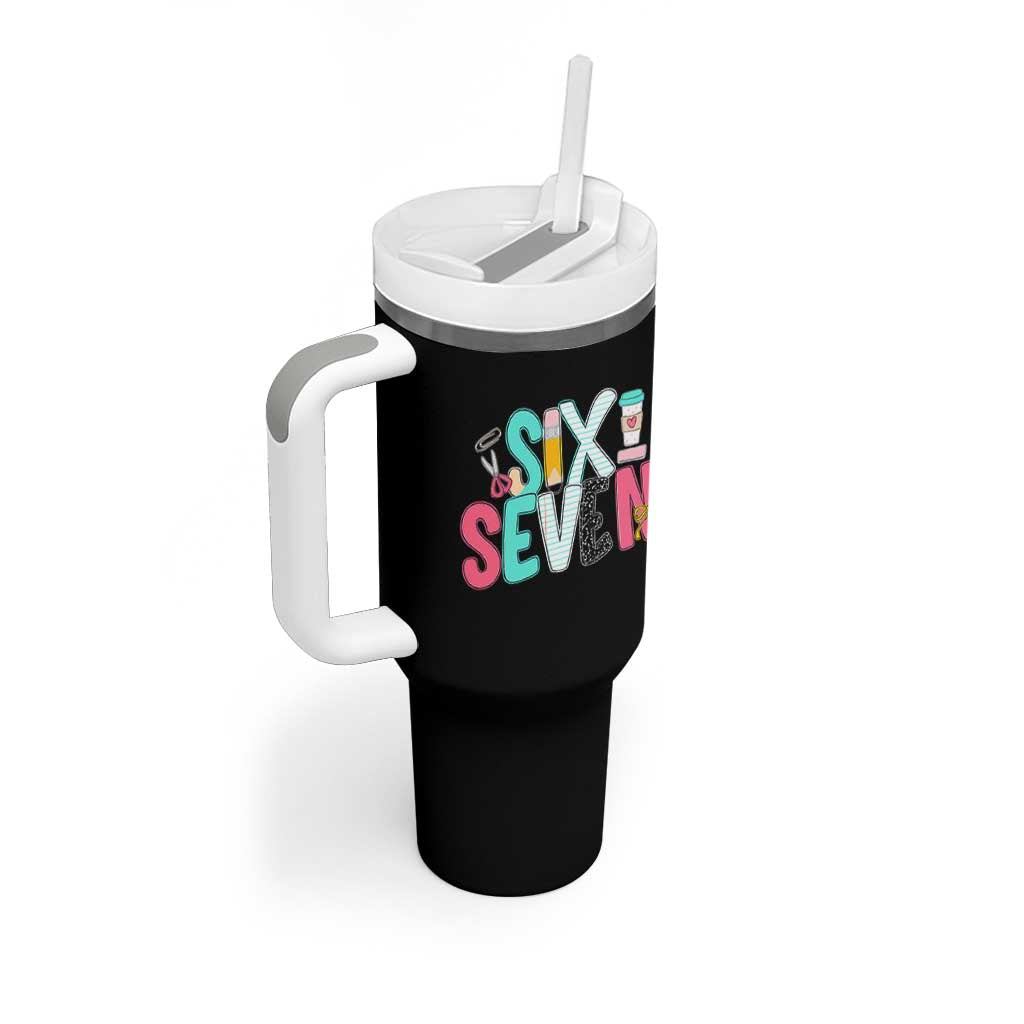 Funny Teacher Six Seven Tumbler With Handle 6 7 Meme - Wonder Print Shop
