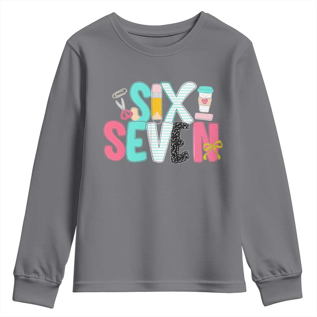 Funny Teacher Six Seven Youth Sweatshirt 6 7 Meme - Wonder Print Shop
