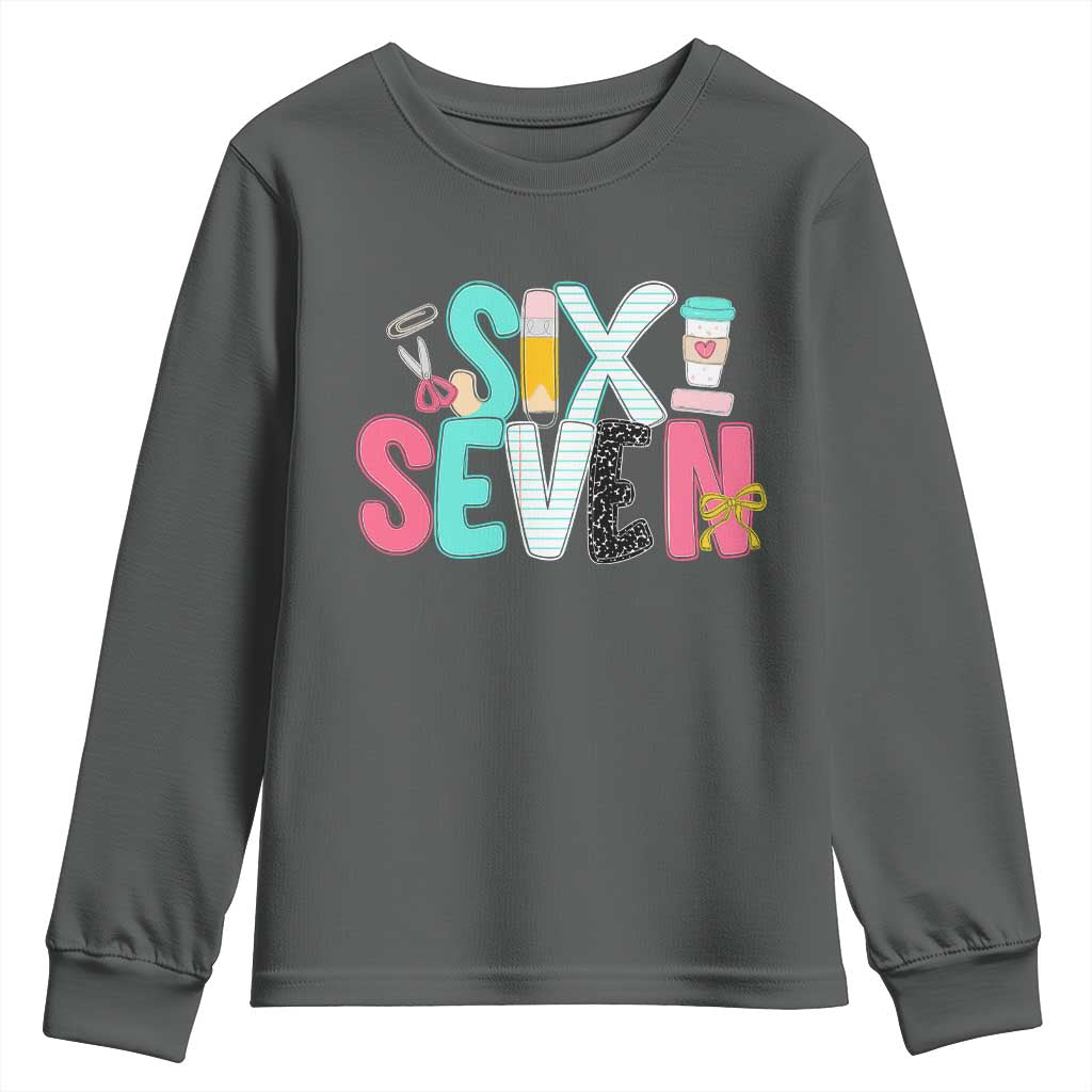 Funny Teacher Six Seven Youth Sweatshirt 6 7 Meme - Wonder Print Shop