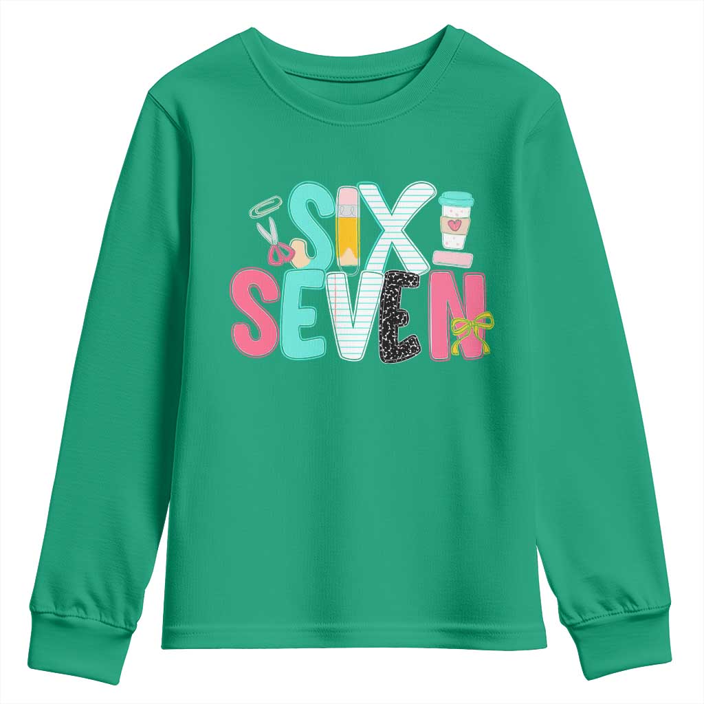 Funny Teacher Six Seven Youth Sweatshirt 6 7 Meme - Wonder Print Shop
