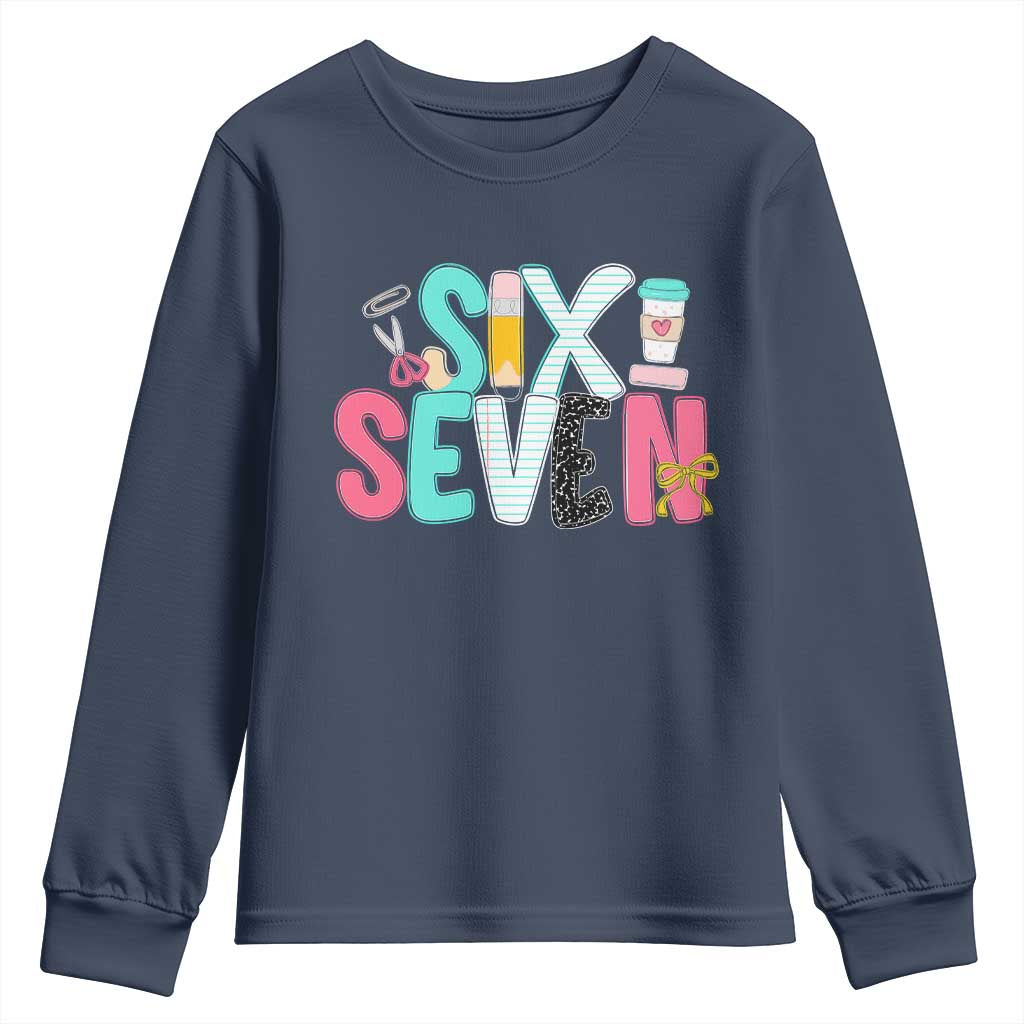 Funny Teacher Six Seven Youth Sweatshirt 6 7 Meme - Wonder Print Shop