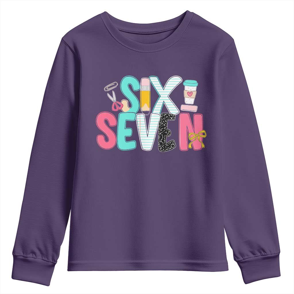 Funny Teacher Six Seven Youth Sweatshirt 6 7 Meme - Wonder Print Shop