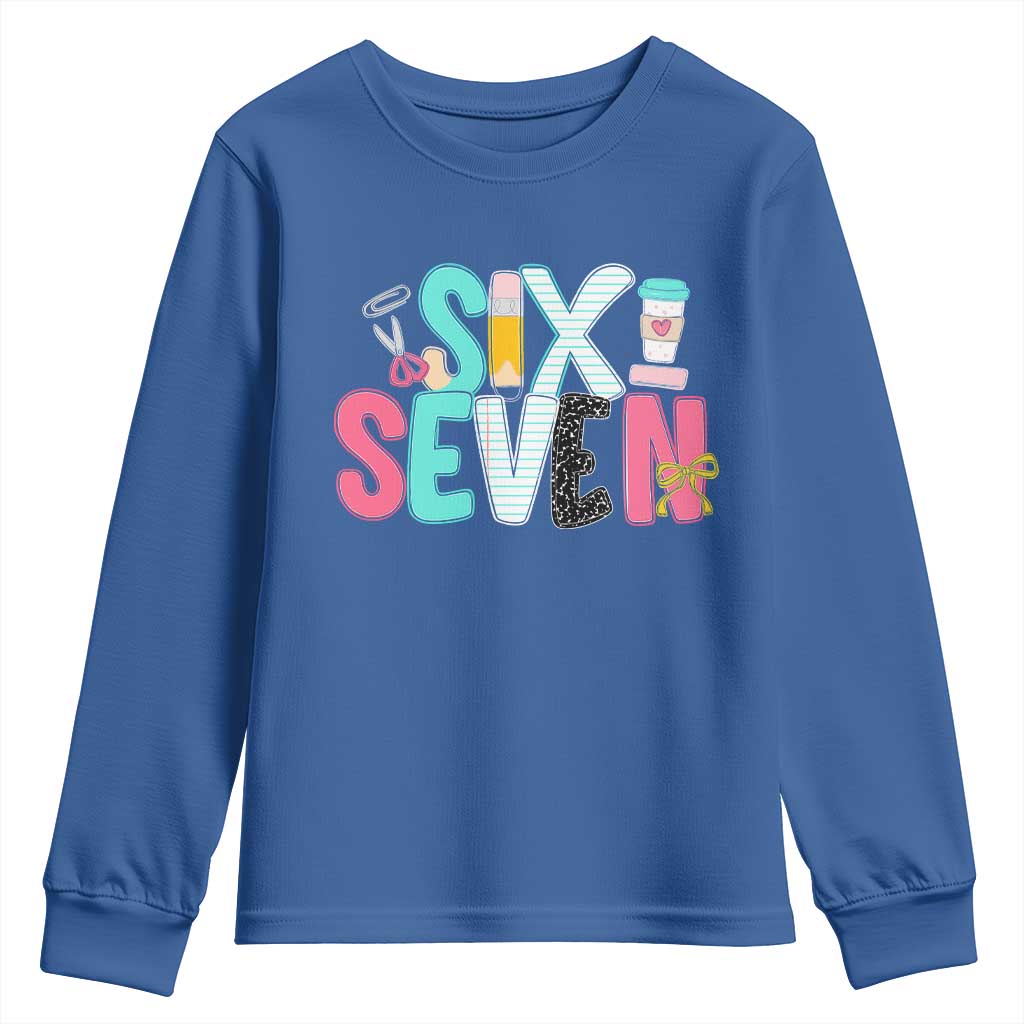 Funny Teacher Six Seven Youth Sweatshirt 6 7 Meme - Wonder Print Shop