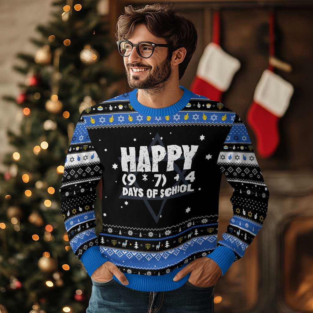 67 Days Of School Hanukkah Ugly Sweater Do The Math 67 Meme Funny Six Seven Teacher - Wonder Print Shop