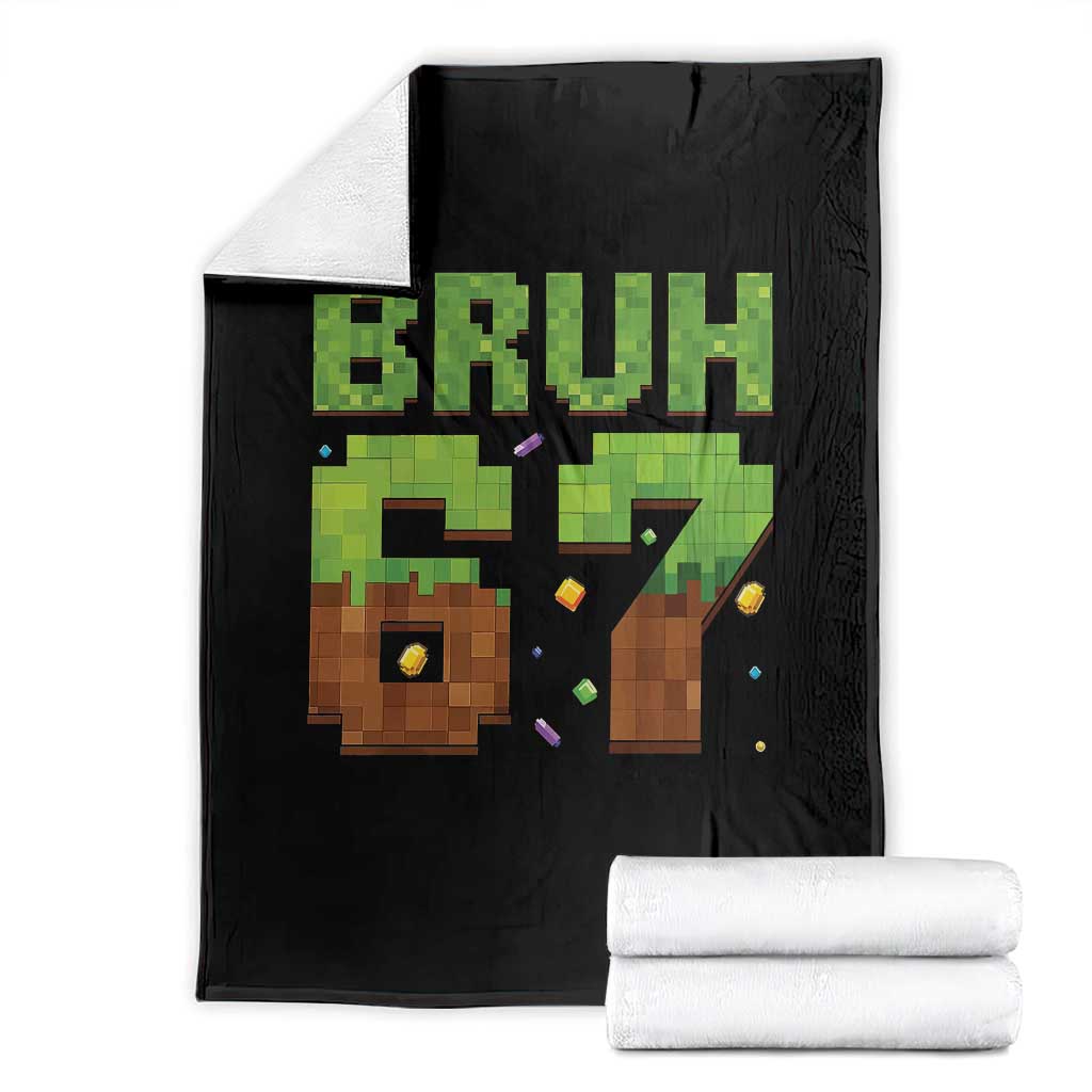 Funny Six Seven Throw Blanket 67 Meme 6 7 Boy Game Pixel Number - Wonder Print Shop